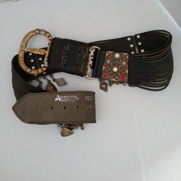 LaDoppia Vita Braided Charm Calf-hair Western Belt main image 5